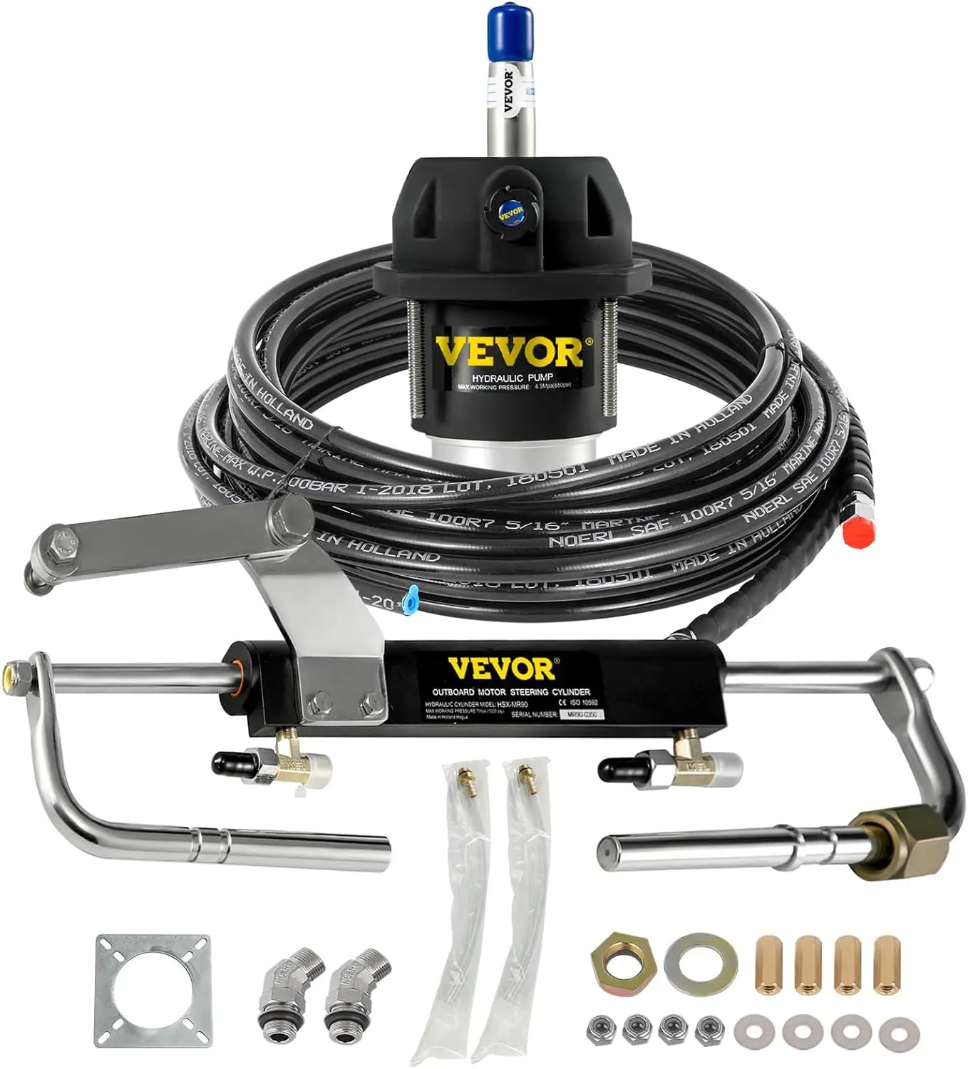 Hydraulic Steering Kit 90HP Hydraulic Outboard Steering Kit with Helm Pump Cylinder Marine Steering System Kit
Hydraulic Steering Kit 90HP Hydraulic Outboard Steering Kit with Helm Pump Cylinder Marine Steering System Kit