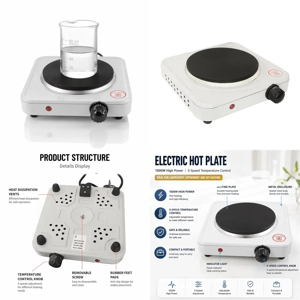 Portable Electric Heating Furnace 1500W Adjustable Temperature Hot Plate for Laboratory DIY Jewelry Craft Heating
Portable Electric Heating Furnace 1500W Adjustable Temperature Hot Plate for Laboratory DIY Jewelry Craft Heating