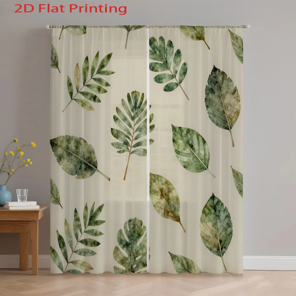 2D FLAT 2pcs Sheer Curtains Leaf Pattern Green Nature Print Rod Pocket Window Drapes, Filtering Panels for Bedroom Living Room,
2D FLAT 2pcs Sheer Curtains Leaf Pattern Green Nature Print Rod Pocket Window Drapes, Filtering Panels for Bedroom Living Room,
