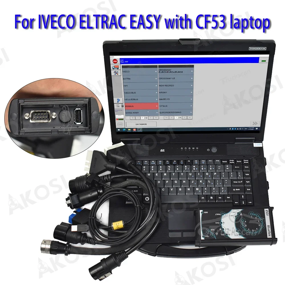 For IVECO ELTRAC EASY ECI Eltrac for IVECO TRUCK Euro5 Euro6 Diagnostic Tool with CF53 Laptop
For IVECO ELTRAC EASY ECI Eltrac for IVECO TRUCK Euro5 Euro6 Diagnostic Tool with CF53 Laptop