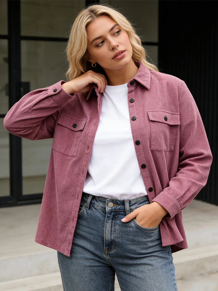 Clearance Large Size Classic Lapel Long Sleeve Knit Shirt Top Button Pocket Jacket Autumn Women's Clothing Pink Warm Blouse Tops
Clearance Large Size Classic Lapel Long Sleeve Knit Shirt Top Button Pocket Jacket Autumn Women's Clothing Pink Warm Blouse Tops