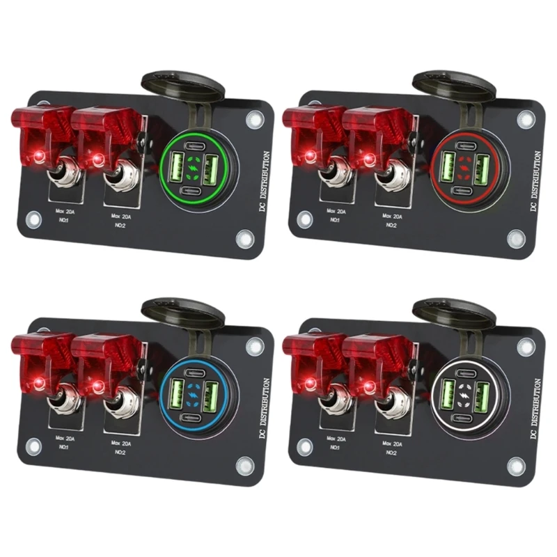 132W Automotive USB Chargers with Light Switches Rocker Switches Panel Waterproof Socket Power Outlet 12/24V R6FB
132W Automotive USB Chargers with Light Switches Rocker Switches Panel Waterproof Socket Power Outlet 12/24V R6FB
