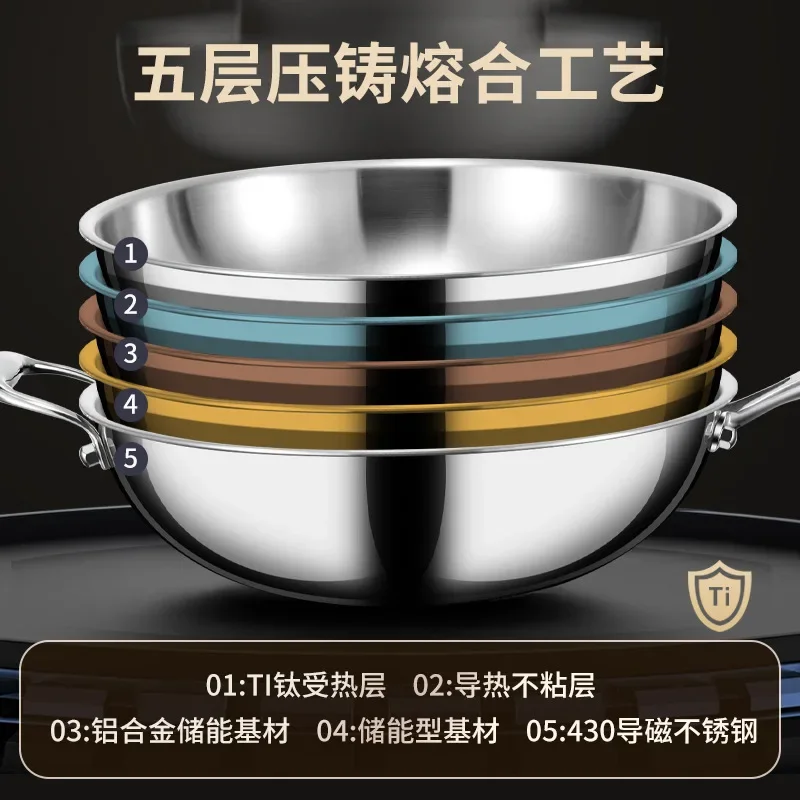 Flat-bottomed Pure Titanium Wok, Household Uncoated Non-stick Titanium Wok, Lightweight Wok, Universal Gas Induction Cooker
Flat-bottomed Pure Titanium Wok, Household Uncoated Non-stick Titanium Wok, Lightweight Wok, Universal Gas Induction Cooker