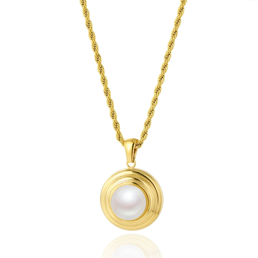 WILD & FREE Trendy 18K Gold Plated Chain Pearl Pendant Necklace Stainless Steel Women Statement Jewelry
WILD & FREE Trendy 18K Gold Plated Chain Pearl Pendant Necklace Stainless Steel Women Statement Jewelry