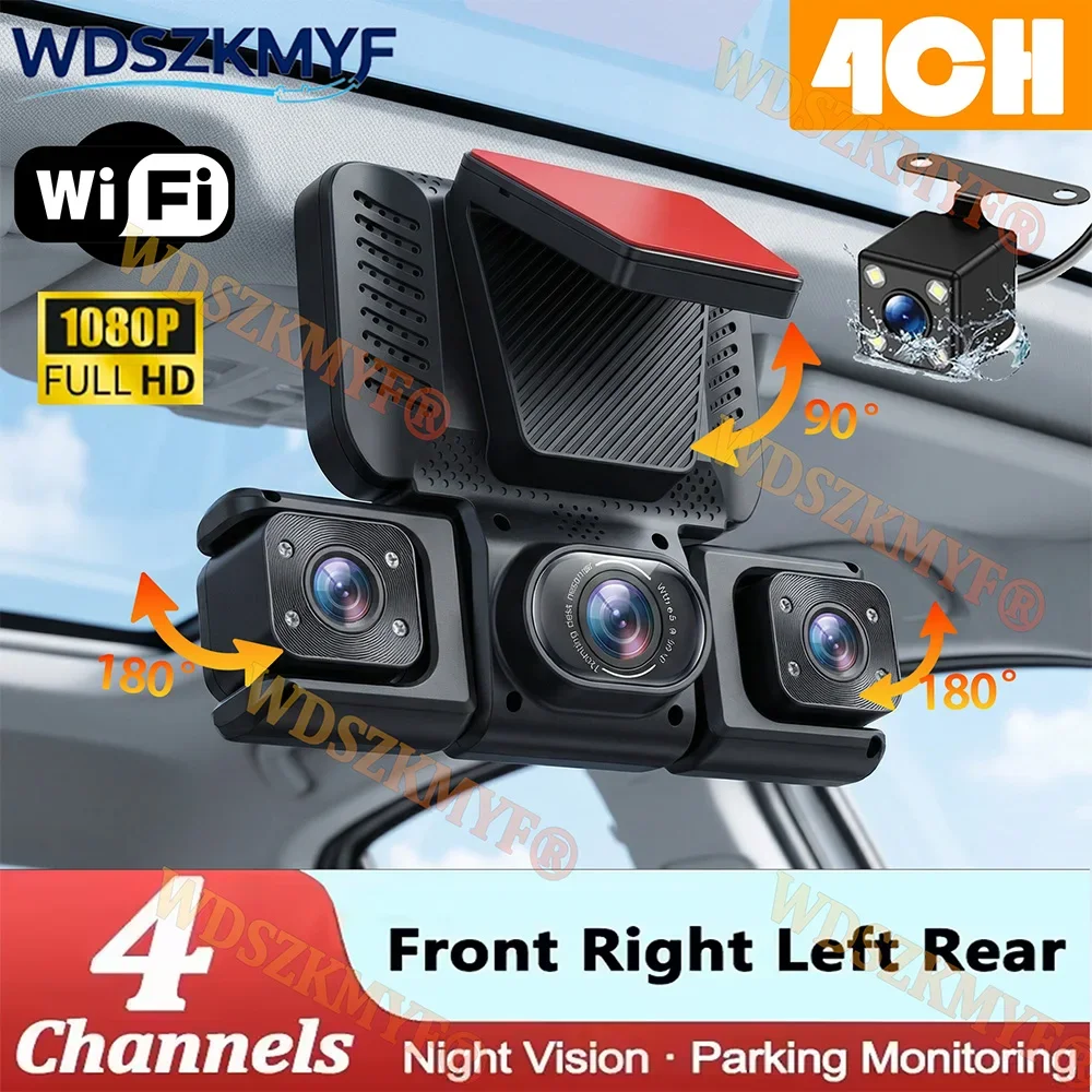 NEW 4Lens Car DVR 360 Degrees Video Recorder 1080P 4Channel Dash Cam Front Right left Rear View camera Car accessory
NEW 4Lens Car DVR 360 Degrees Video Recorder 1080P 4Channel Dash Cam Front Right left Rear View camera Car accessory