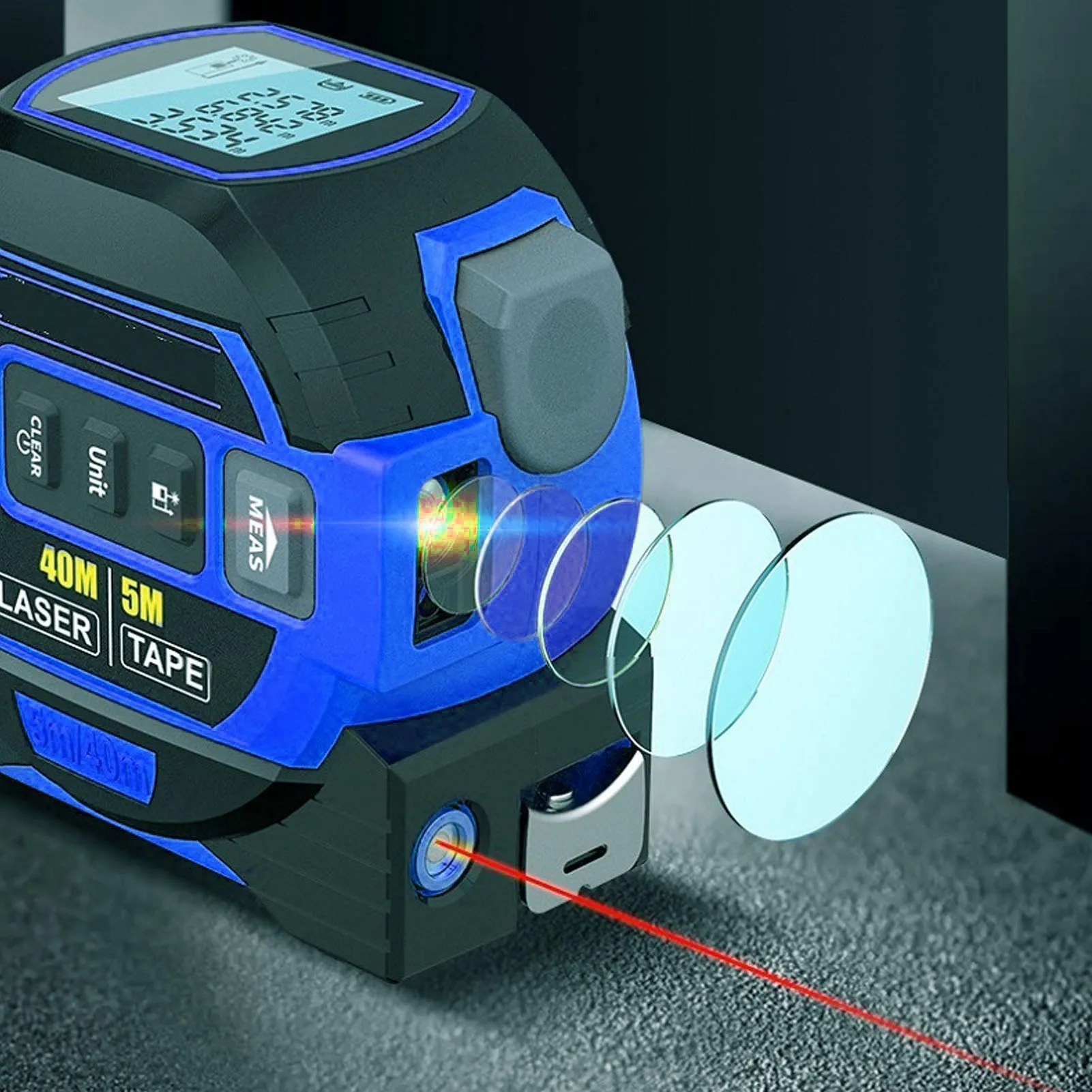 3 In 1 Digital Tape Measure Blue High Elasticity Accurate Auto Lock Digital Distance Tape for Bearing Testing
3 In 1 Digital Tape Measure Blue High Elasticity Accurate Auto Lock Digital Distance Tape for Bearing Testing