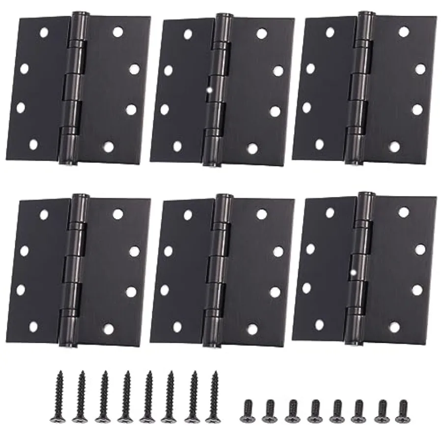 6-Pack 4.5 X 4.5 inch Black Heavy Duty Commercial Door Hinges Thickened, Silent Plain Steel Ball Bearing Door Hinges, Thickness
6-Pack 4.5 X 4.5 inch Black Heavy Duty Commercial Door Hinges Thickened, Silent Plain Steel Ball Bearing Door Hinges, Thickness