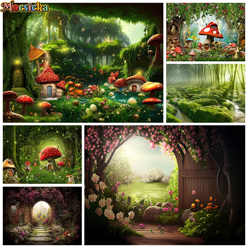 Green Forest Backdrops For Photography Natural Mushroom House Easter Decoration Egg Baby Birthday Spring Background Photo Studio
Green Forest Backdrops For Photography Natural Mushroom House Easter Decoration Egg Baby Birthday Spring Background Photo Studio