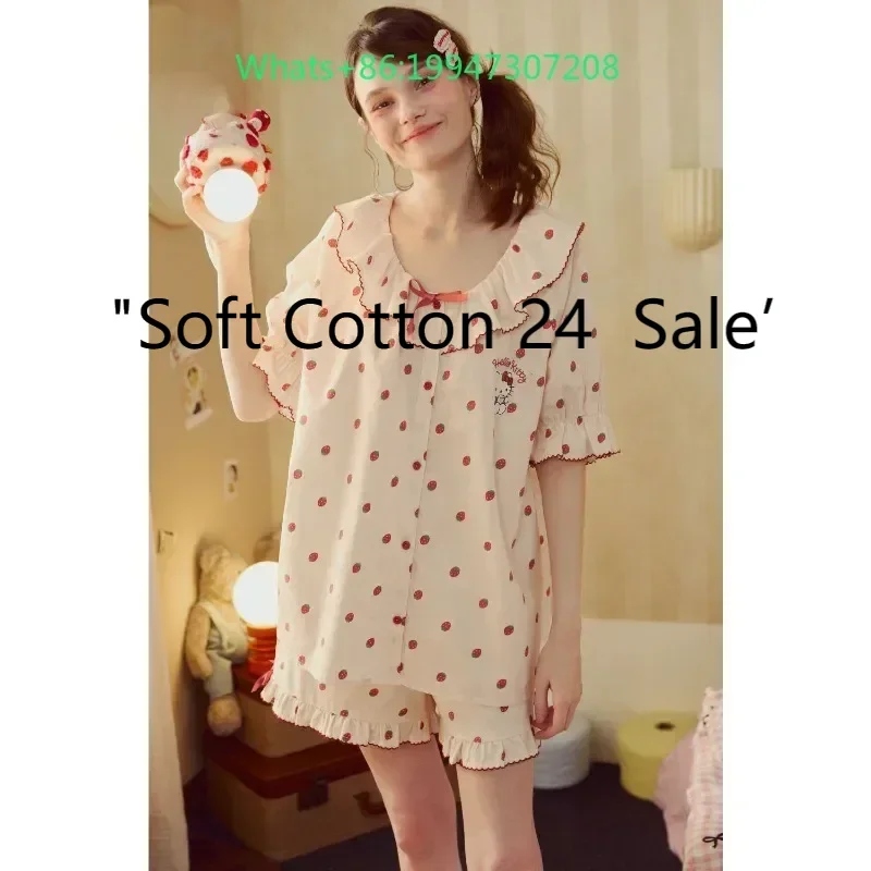 2025 new cartoon Hello Kitty apricot women's pajamas two-piece set of short-sleeved shorts Hello Kitty summer loose loungewear
2025 new cartoon Hello Kitty apricot women's pajamas two-piece set of short-sleeved shorts Hello Kitty summer loose loungewear