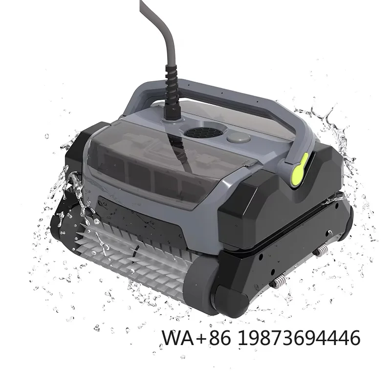 Remote control robotic pool cleaner, IP68 waterproof 12000mAh battery 130W device for long time cleaning
Remote control robotic pool cleaner, IP68 waterproof 12000mAh battery 130W device for long time cleaning