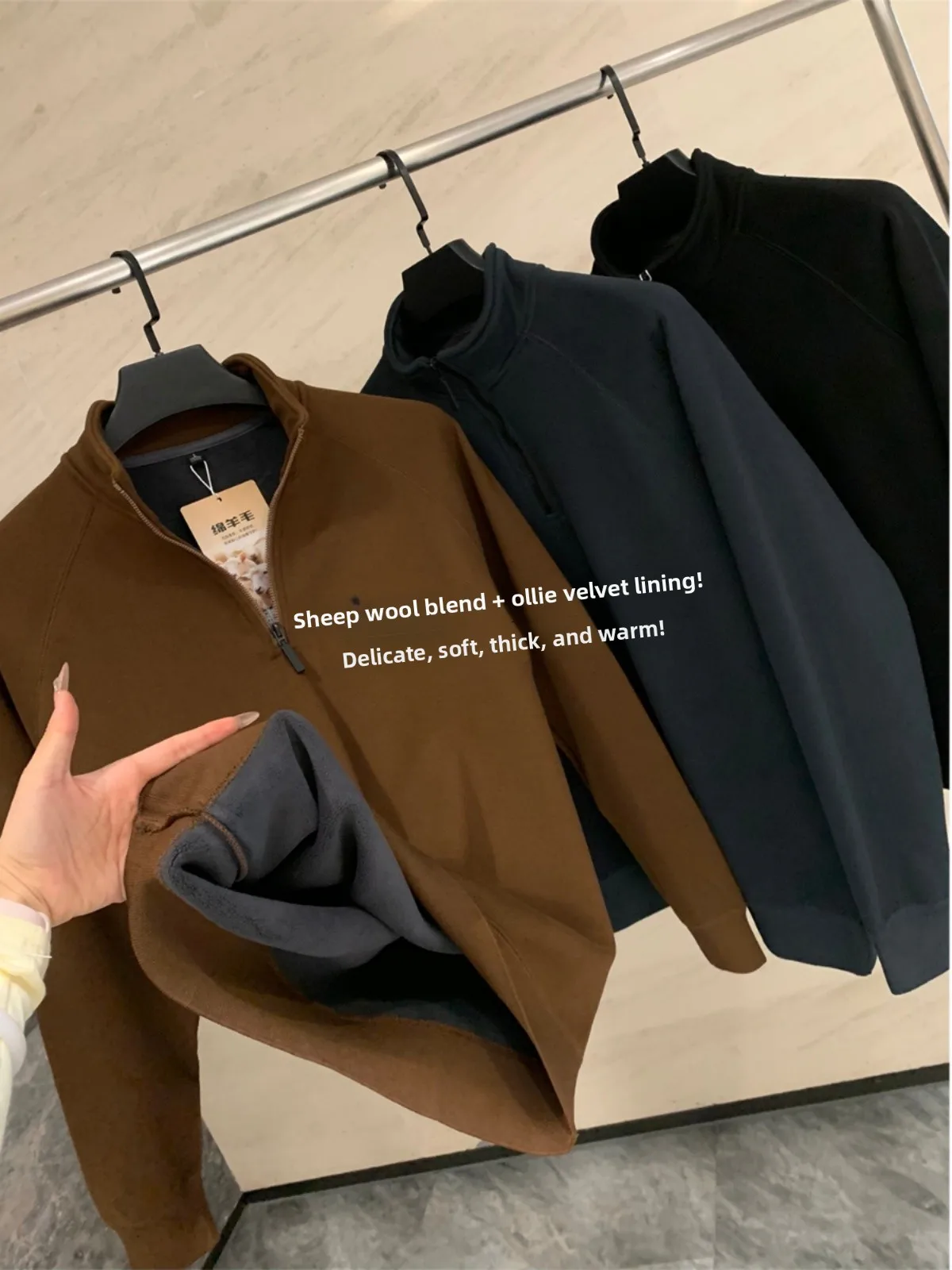 Warm Lightweight Wool Zipper Long Sleeve T-Shirt Hoodie Casual Autumn Men's Fashion Tagkita Brand Stand Collar Sweatshirt
Warm Lightweight Wool Zipper Long Sleeve T-Shirt Hoodie Casual Autumn Men's Fashion Tagkita Brand Stand Collar Sweatshirt