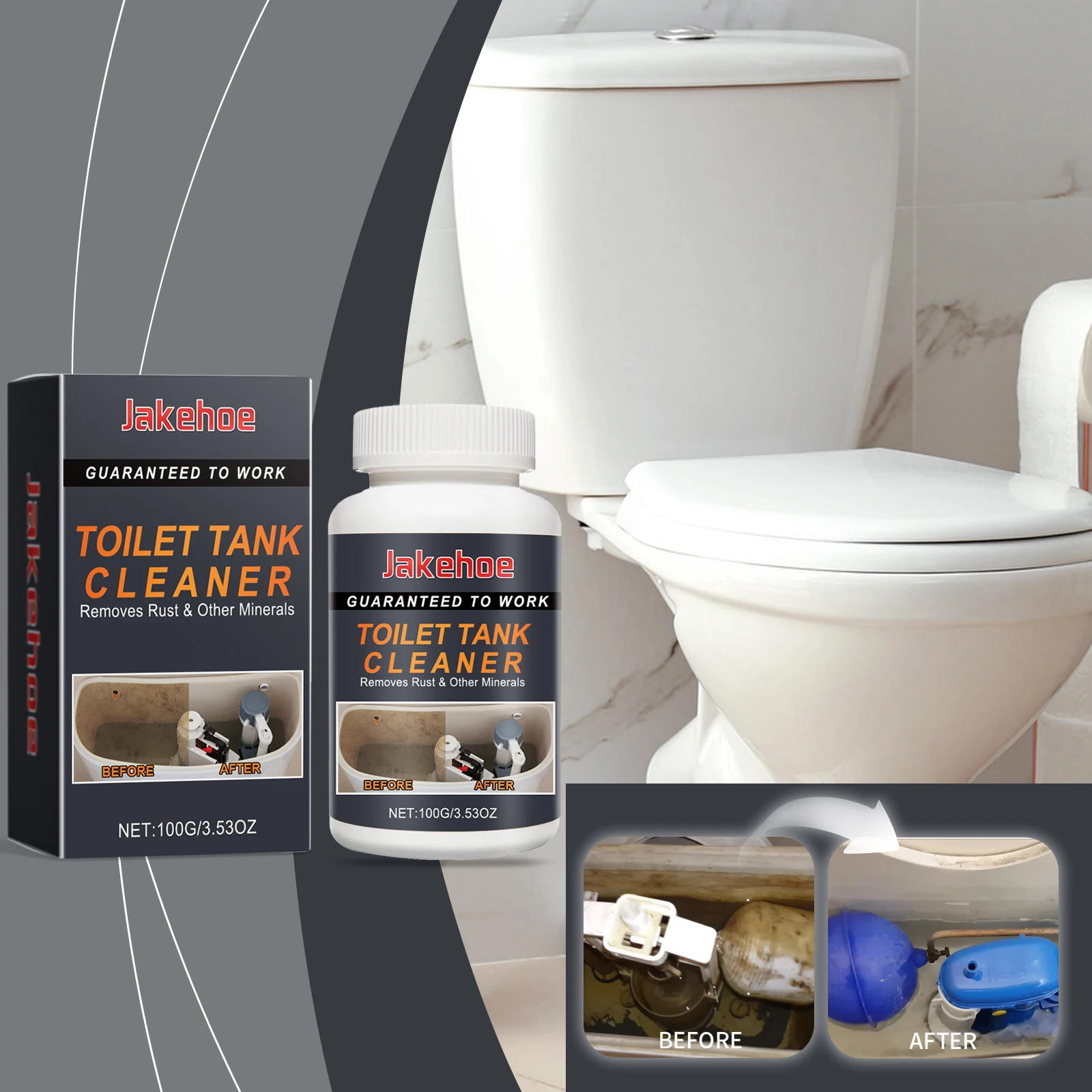 Toilet Tank Cleaner Rust & Mineral Remover Deep Cleaning Tank Improve Odors Deodorization Toilet Tank Descaler 100g
Toilet Tank Cleaner Rust & Mineral Remover Deep Cleaning Tank Improve Odors Deodorization Toilet Tank Descaler 100g