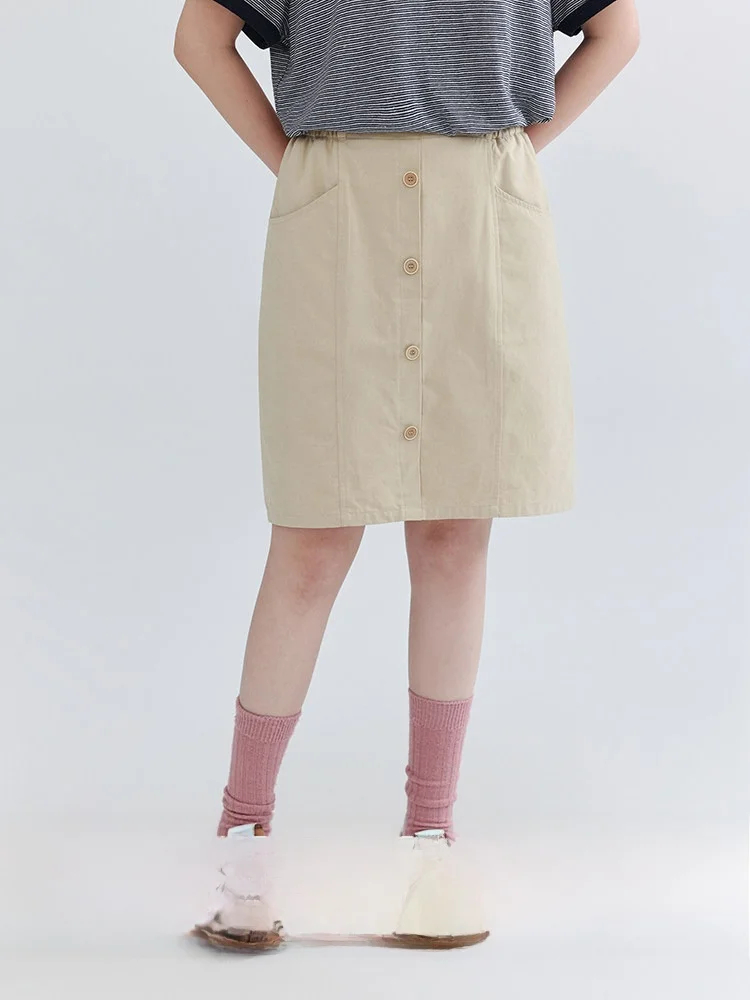Original Pure Color Short Skirt with Decorative Buckle Women's Summer New Cotton A-Line Skirt High Waist Elastic Waist
Original Pure Color Short Skirt with Decorative Buckle Women's Summer New Cotton A-Line Skirt High Waist Elastic Waist