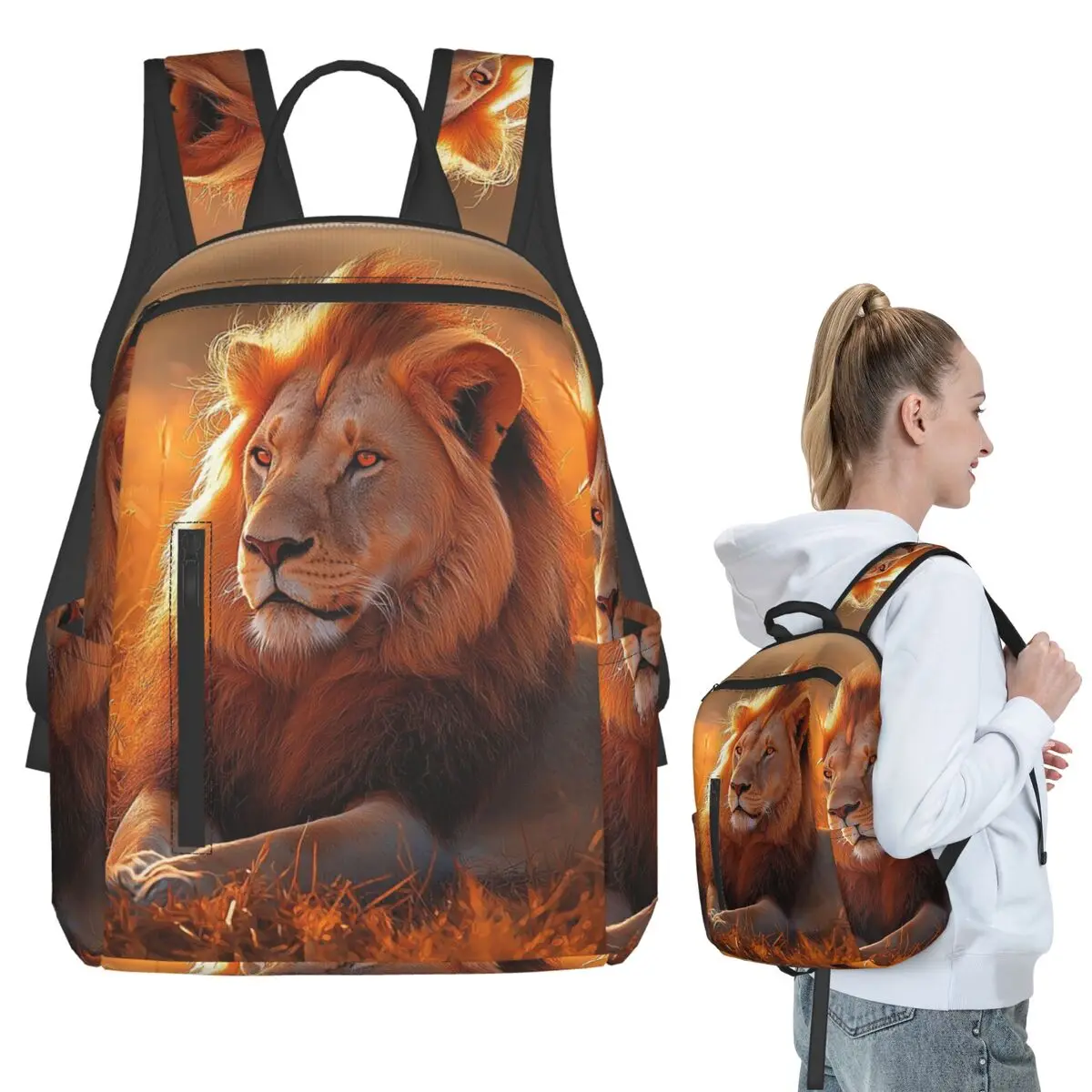 Fierce Beast Lion In African Grasslands Backpack Student BookBag Kids School Bag Computer Shoulder Bags Men Women
Fierce Beast Lion In African Grasslands Backpack Student BookBag Kids School Bag Computer Shoulder Bags Men Women