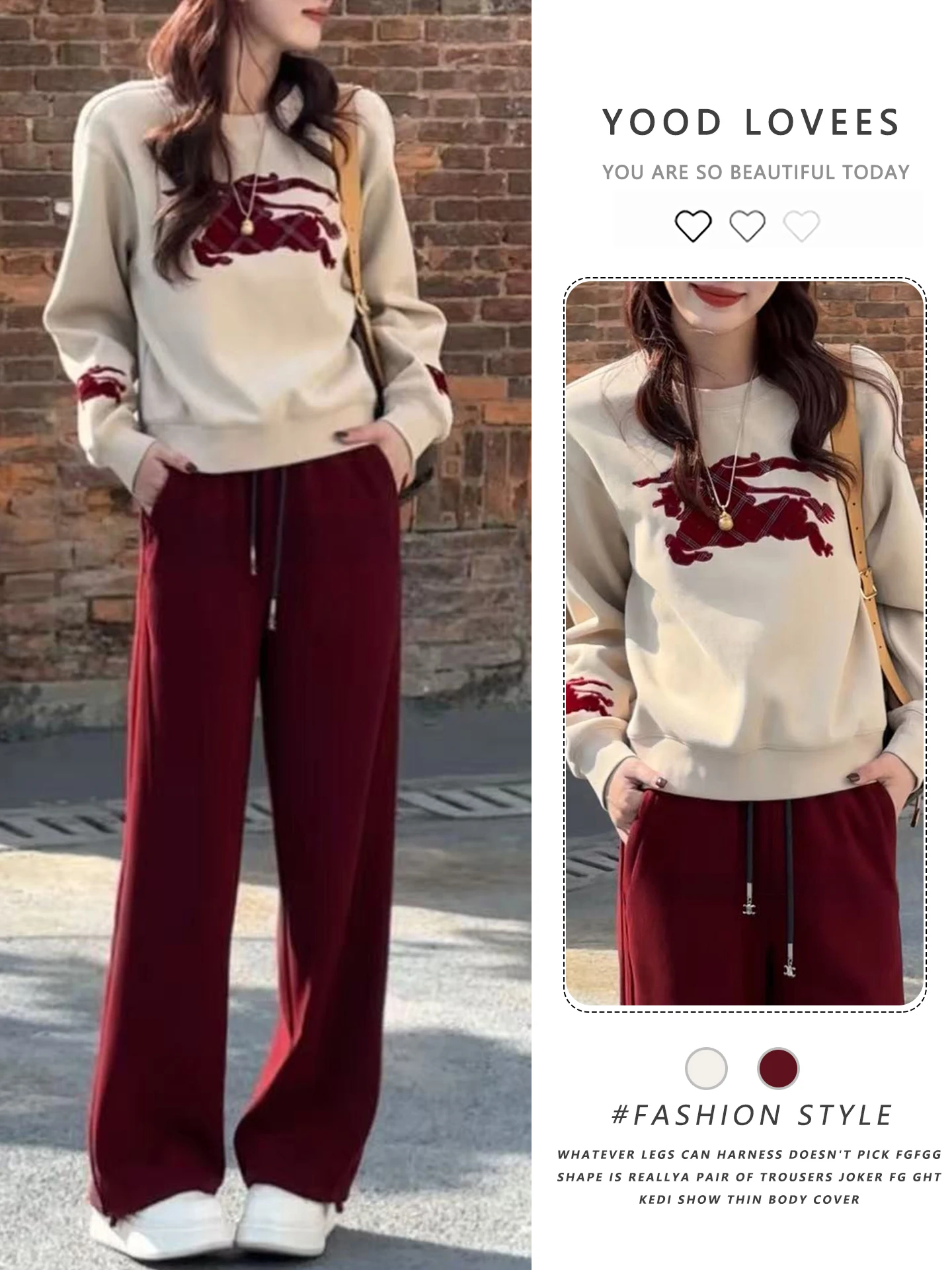 Korean Style round Neck Fleece Lined Thickened Loose Sweatshirt Wide Leg Pants Two Piece Set Autumn Winter Casual Warm
Korean Style round Neck Fleece Lined Thickened Loose Sweatshirt Wide Leg Pants Two Piece Set Autumn Winter Casual Warm