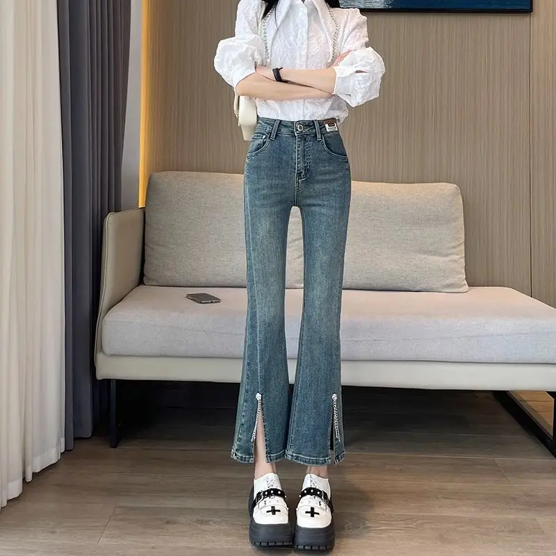 Women's Flare Jeans with Side Slit High Waist Slim Fit Denim Pants for Petite Spring New Fashion Ankle Length Casual Trouser
Women's Flare Jeans with Side Slit High Waist Slim Fit Denim Pants for Petite Spring New Fashion Ankle Length Casual Trouser