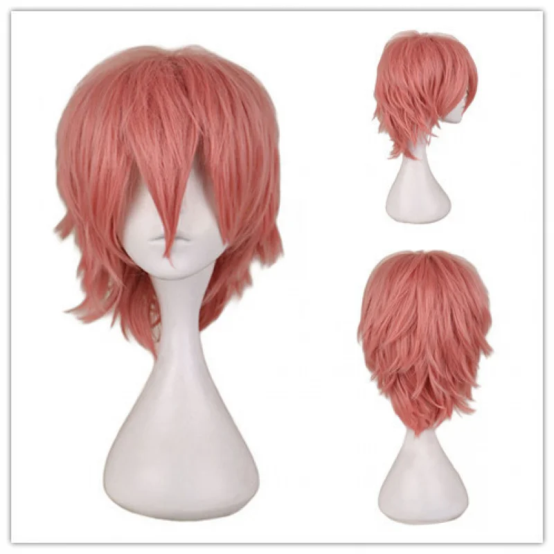 men's anime , European and American short hair with upturned style, universal cosplay , pink wig
men's anime , European and American short hair with upturned style, universal cosplay , pink wig