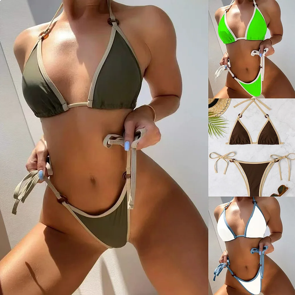 2026 Solid Halter Top Sexy Two Piece Bikini Set Padded Swimwear For Women Summer Beach Pool Bathing Wear
2026 Solid Halter Top Sexy Two Piece Bikini Set Padded Swimwear For Women Summer Beach Pool Bathing Wear