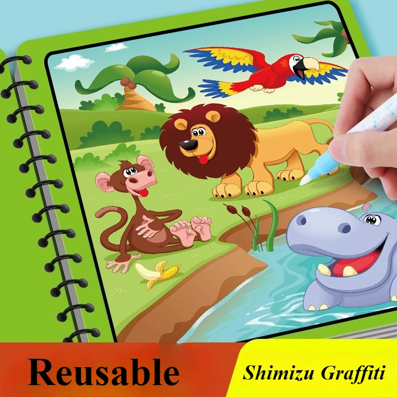1 Book+1 Pen Reusable Coloring Book Water Painting Book Sensory Early Education Puzzle Drawing
1 Book+1 Pen Reusable Coloring Book Water Painting Book Sensory Early Education Puzzle Drawing