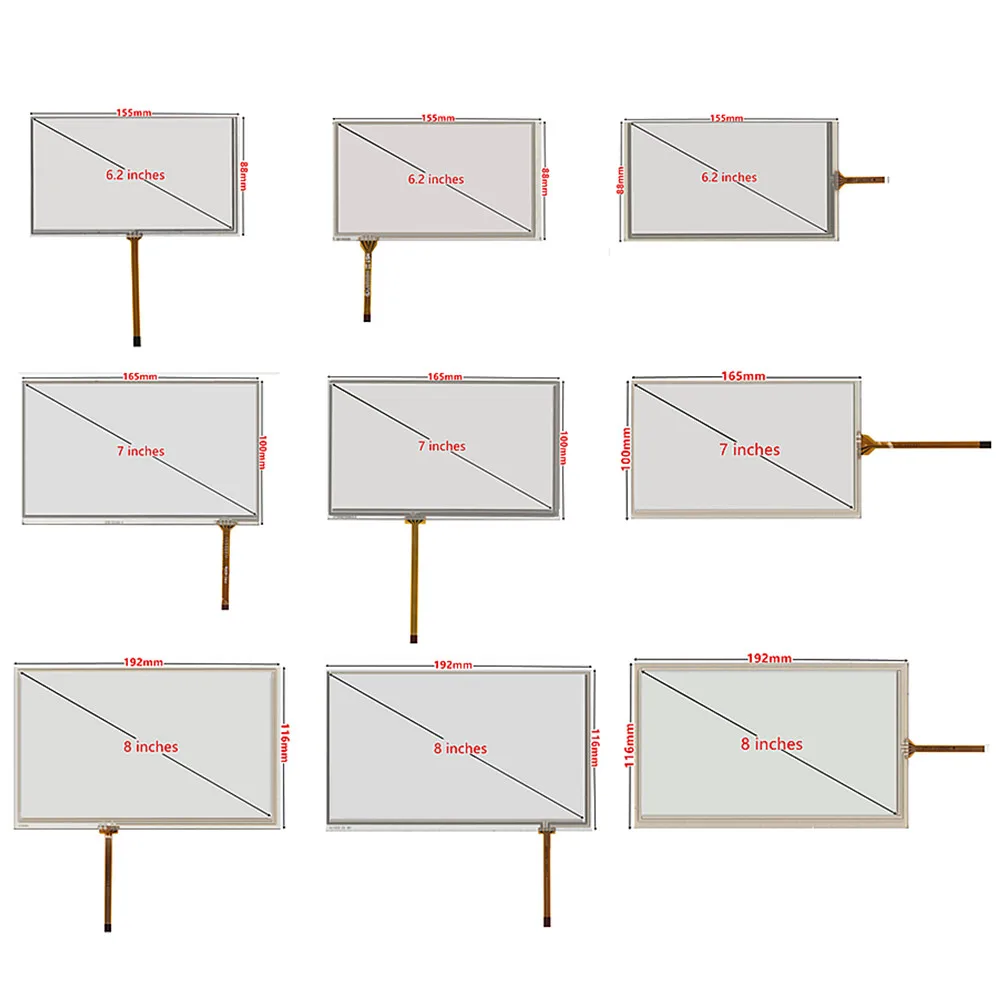 10pcs/Lot 6.2/7/8 Inch 4Pin Digitizer Touch Screen Panel For Car DVD GPS Navigation Multimedia TouchScreen Panel Glass
10pcs/Lot 6.2/7/8 Inch 4Pin Digitizer Touch Screen Panel For Car DVD GPS Navigation Multimedia TouchScreen Panel Glass