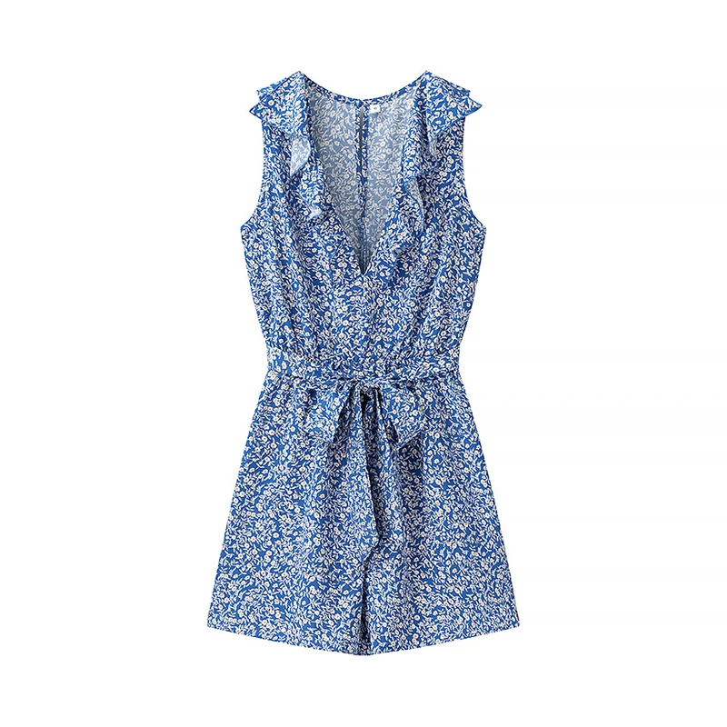 YENKYE 2025 Women Floral Print Short Jumpsuit Ruffle V Neck With Belt Sleeveless Romper Female Casual Holiday Summer Playsuit
YENKYE 2025 Women Floral Print Short Jumpsuit Ruffle V Neck With Belt Sleeveless Romper Female Casual Holiday Summer Playsuit