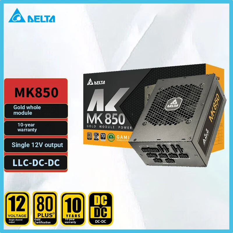 Блок питания Delta 850W Mk850 Gold Medal, полностью модульный, для компьютера (двойной 8-контактный разъем/полное напряжение/золотой стандарт/один выход 12В/гарантия 10 лет)
Блок питания Delta 850W Mk850 Gold Medal, полностью модульный, для компьютера (двойной 8-контактный разъем/полное напряжение/золотой стандарт/один выход 12В/гарантия 10 лет)