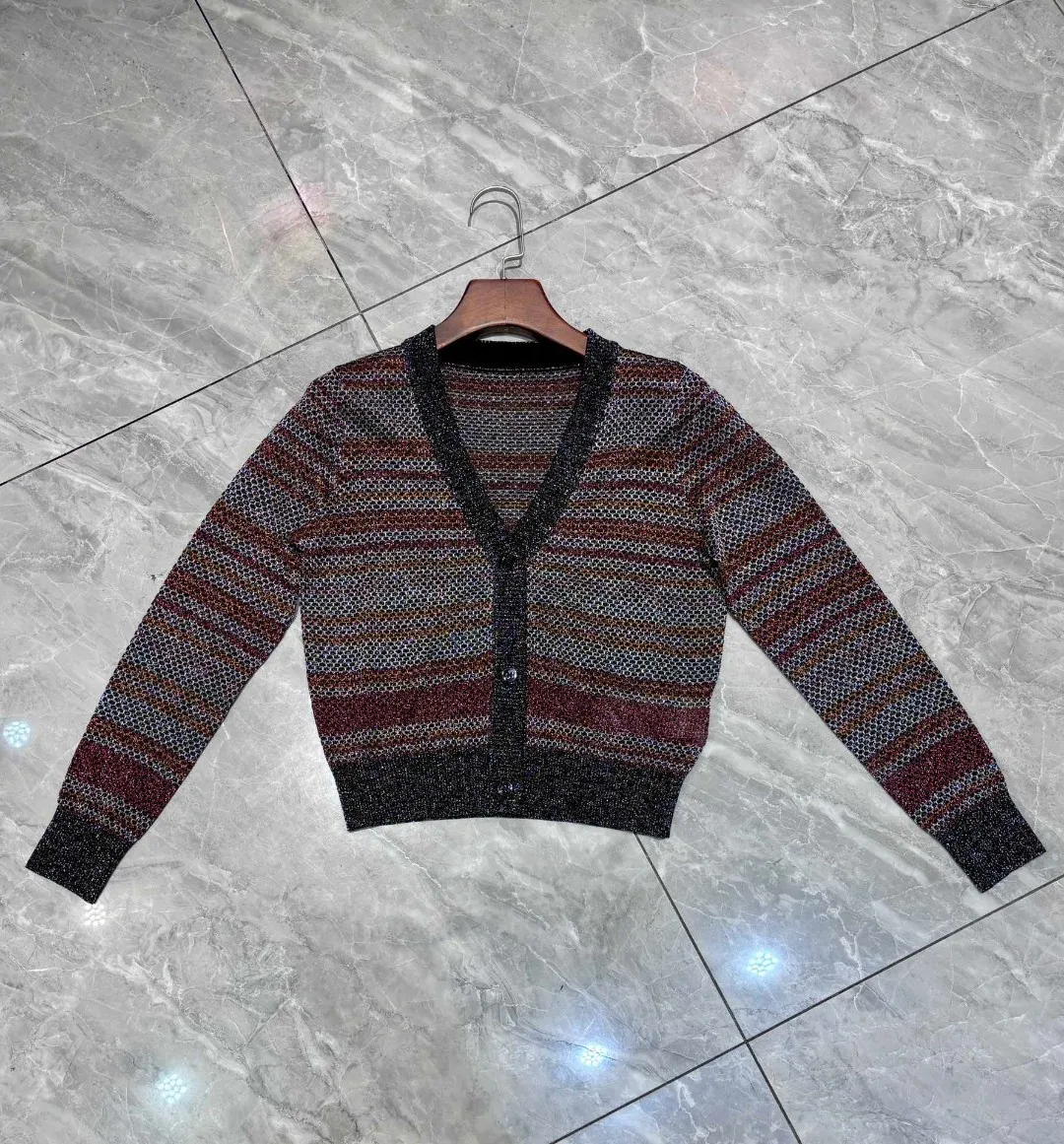 Striped Women's Knitted Cardigan Single Breasted Long Sleeve V-Neck Fashion Ladies Sweater
Striped Women's Knitted Cardigan Single Breasted Long Sleeve V-Neck Fashion Ladies Sweater