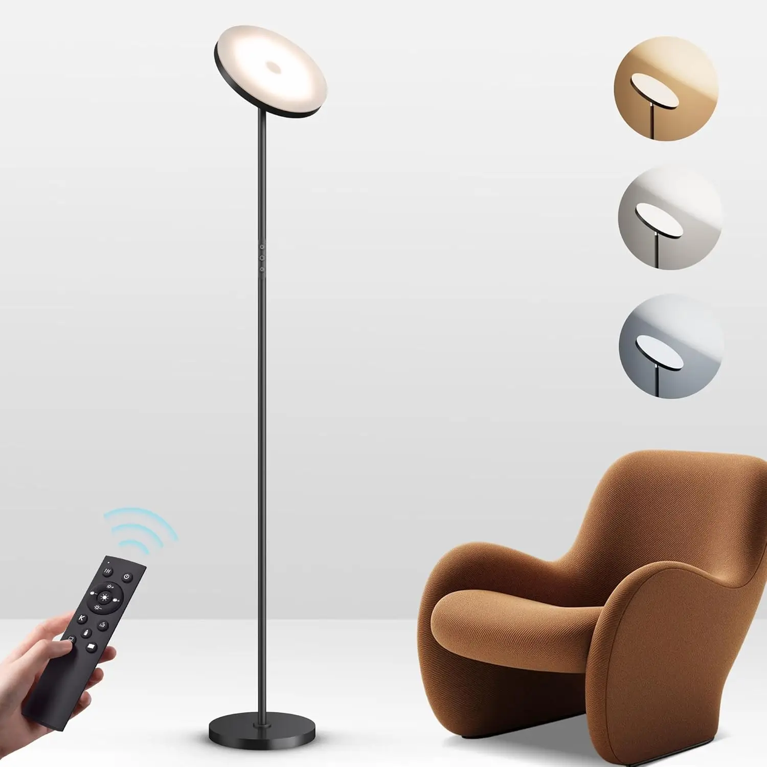LED Floor Lamp for Living Room, Bright Standing Lamp with Remote, 69" Tall Corner Lamp Stepless Dimmable, Black
LED Floor Lamp for Living Room, Bright Standing Lamp with Remote, 69" Tall Corner Lamp Stepless Dimmable, Black