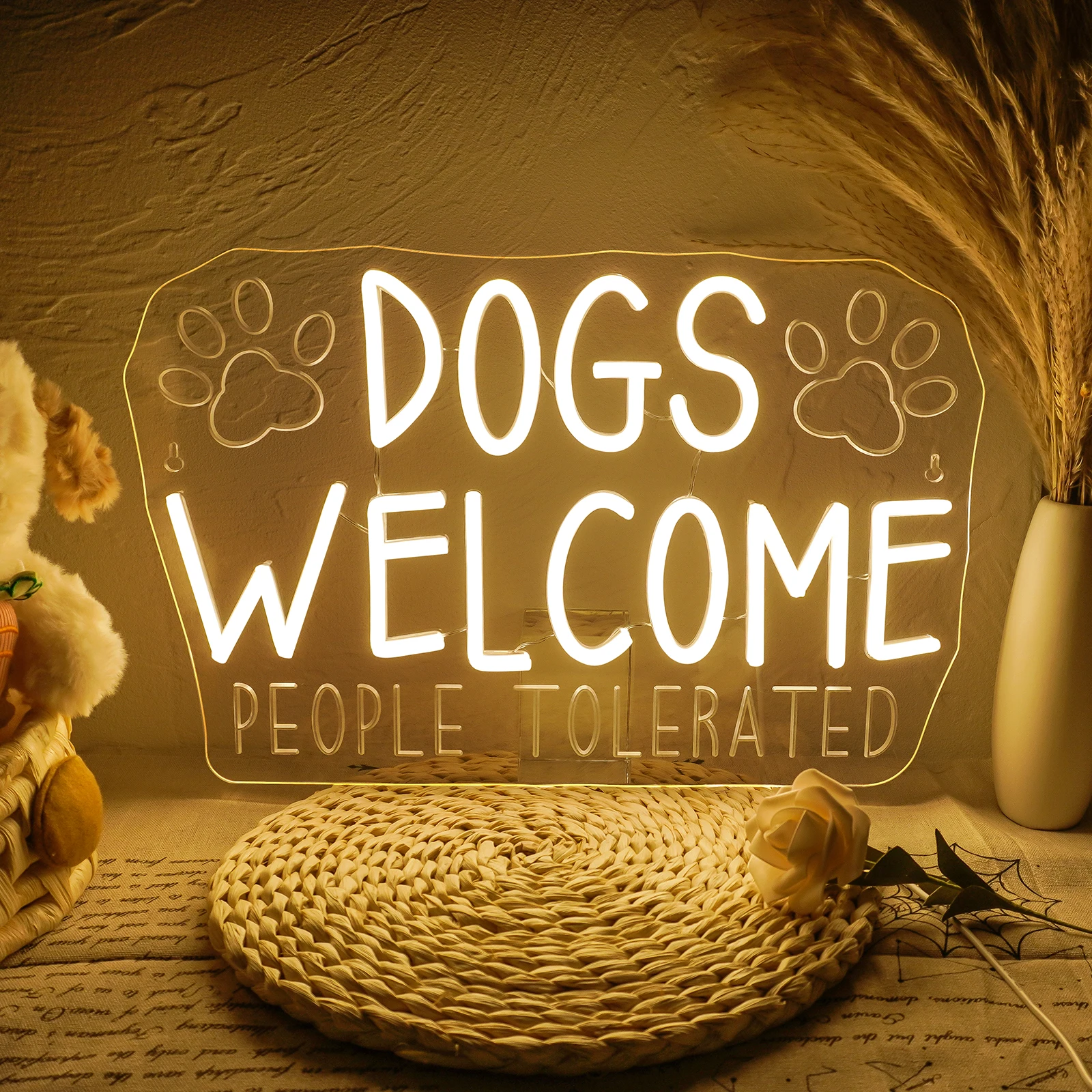 Dogs Welcome Neon Signs For Wall Decor Warm LED Lights With Engrave Style Room Decoration For Business Pet Shop Club Party Sign
Dogs Welcome Neon Signs For Wall Decor Warm LED Lights With Engrave Style Room Decoration For Business Pet Shop Club Party Sign