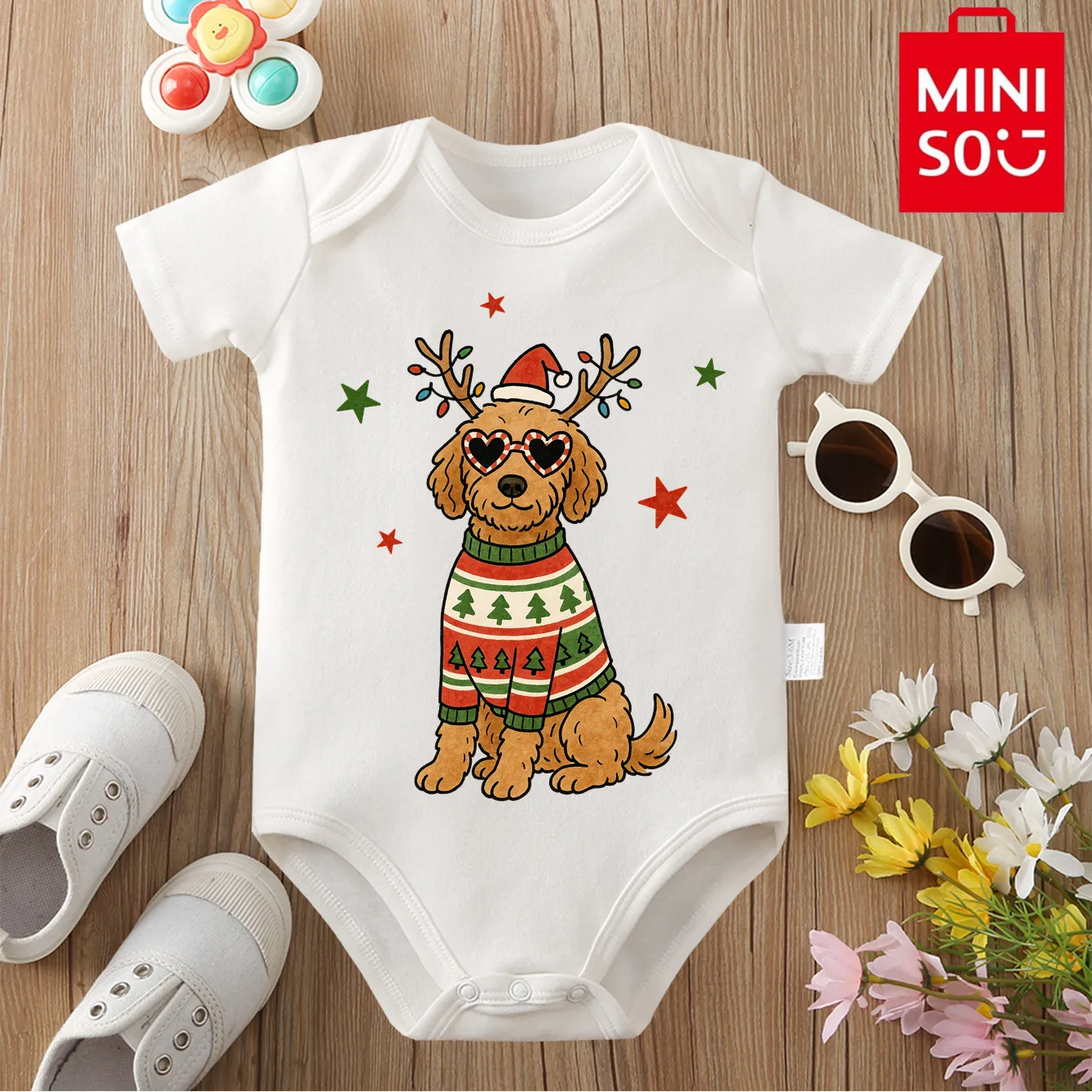 MINISO Merry Christmas Little Cute Doggy 100% Cotton Cloths Onesie Jumpsuit Bodysuit for 0-12 Months Newborn Best Gift for Baby
MINISO Merry Christmas Little Cute Doggy 100% Cotton Cloths Onesie Jumpsuit Bodysuit for 0-12 Months Newborn Best Gift for Baby