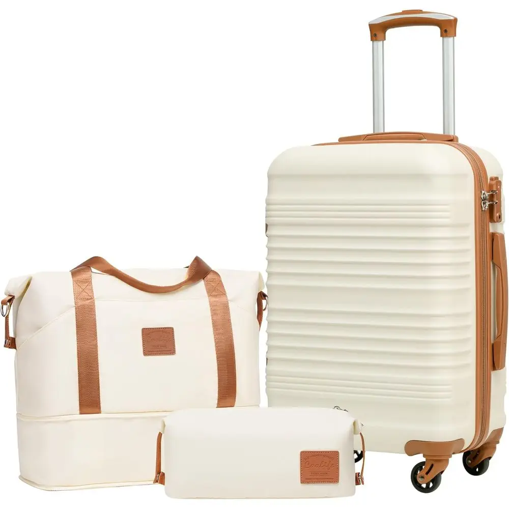 3-Piece Luggage Set with TSA Lock, Spinner Wheels (White, DB/TB/20)
3-Piece Luggage Set with TSA Lock, Spinner Wheels (White, DB/TB/20)