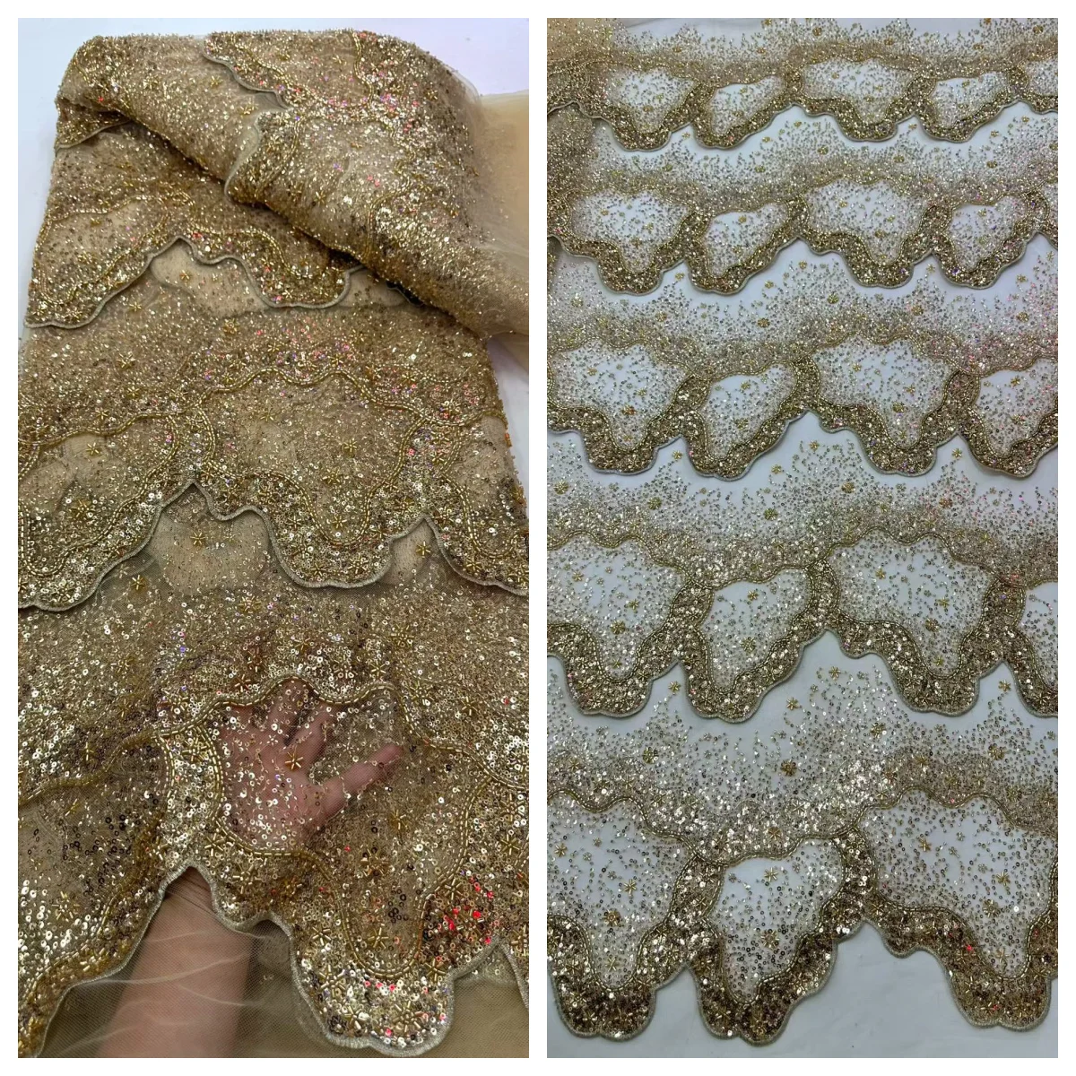 Wholesale African Sequins Beaded Lace Fabric 2026 High Quality Lace 5 Yards French Lace Fabric For Party Wedding Cloth
Wholesale African Sequins Beaded Lace Fabric 2026 High Quality Lace 5 Yards French Lace Fabric For Party Wedding Cloth
