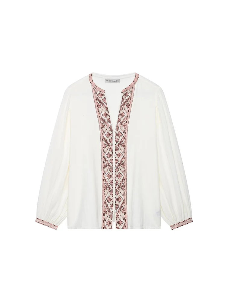 KUCLUT Women Fashion Embroidery Printed Single Breasted Blouse Vintage V-Neck Long Sleeves Female Chic Lady Shirts
KUCLUT Women Fashion Embroidery Printed Single Breasted Blouse Vintage V-Neck Long Sleeves Female Chic Lady Shirts