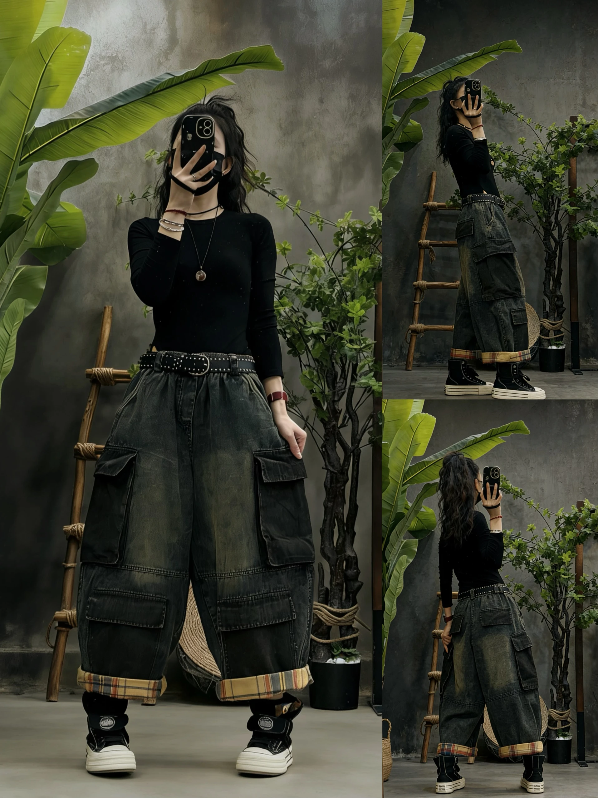 Retro Distressed Denim Work Pants Women's Loose Casual High Waist Cotton Straight Leg Trousers for Daily Wear Non-Stretch
Retro Distressed Denim Work Pants Women's Loose Casual High Waist Cotton Straight Leg Trousers for Daily Wear Non-Stretch