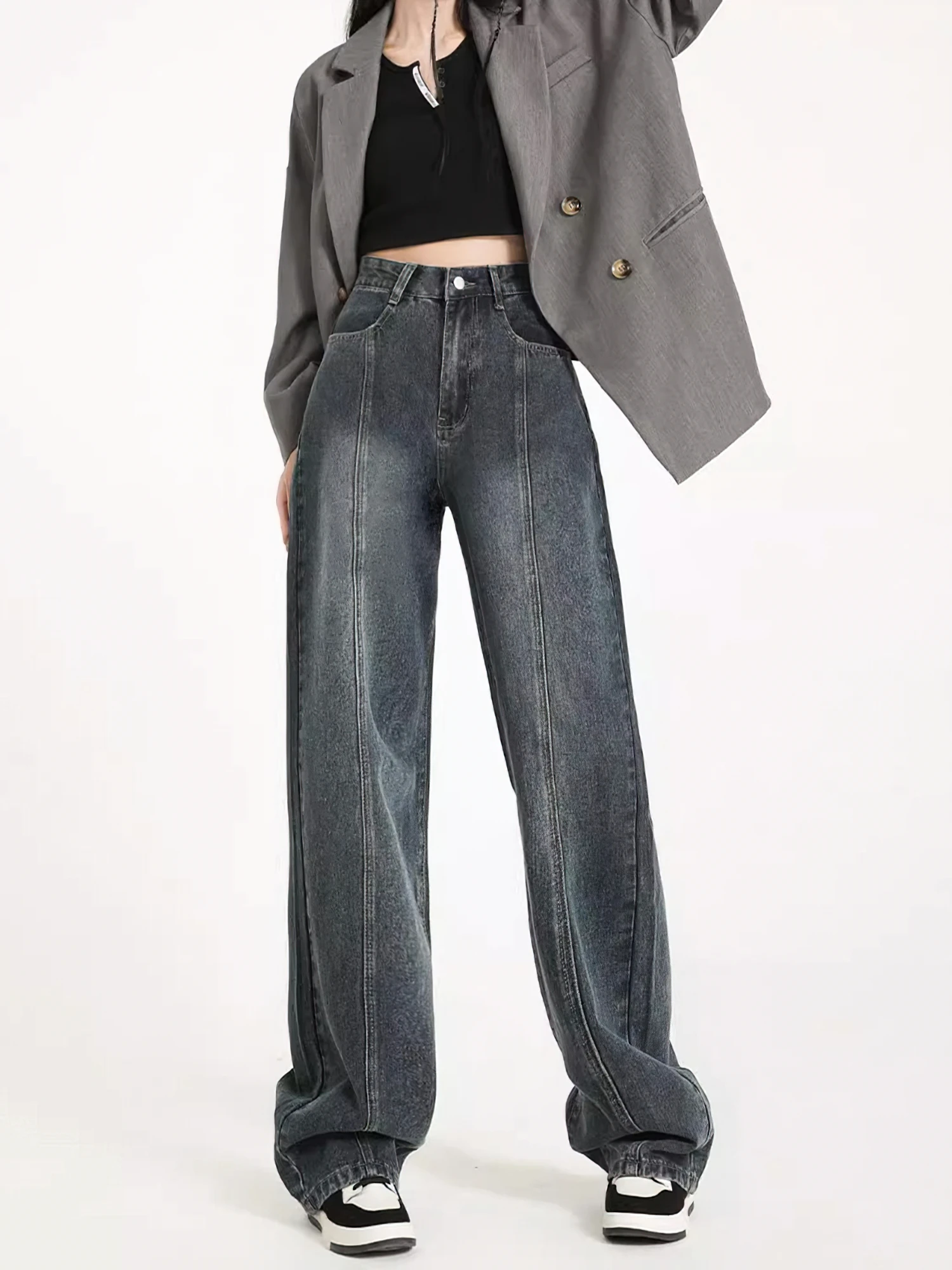 American Style High Waist Wide Leg Jeans Women's Autumn Winter plus Size Loose Slimming Long Pants for Pear Shaped Body
American Style High Waist Wide Leg Jeans Women's Autumn Winter plus Size Loose Slimming Long Pants for Pear Shaped Body