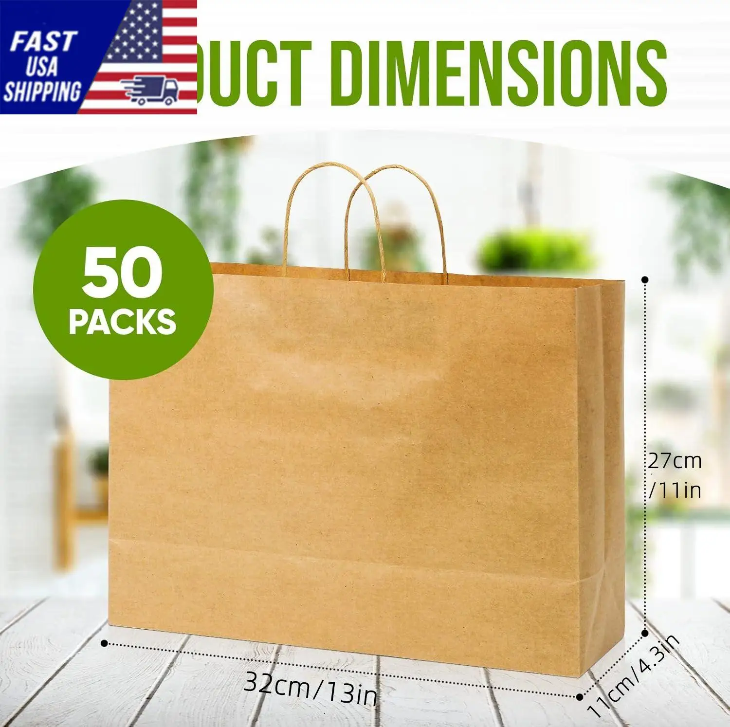50pcs Kraft Paper Bag With Handle, Kraft-Color Takeaway Bag, Recycled Paper Shopping Bag, Portable Gift Packaging Bag, Grocery R
50pcs Kraft Paper Bag With Handle, Kraft-Color Takeaway Bag, Recycled Paper Shopping Bag, Portable Gift Packaging Bag, Grocery R