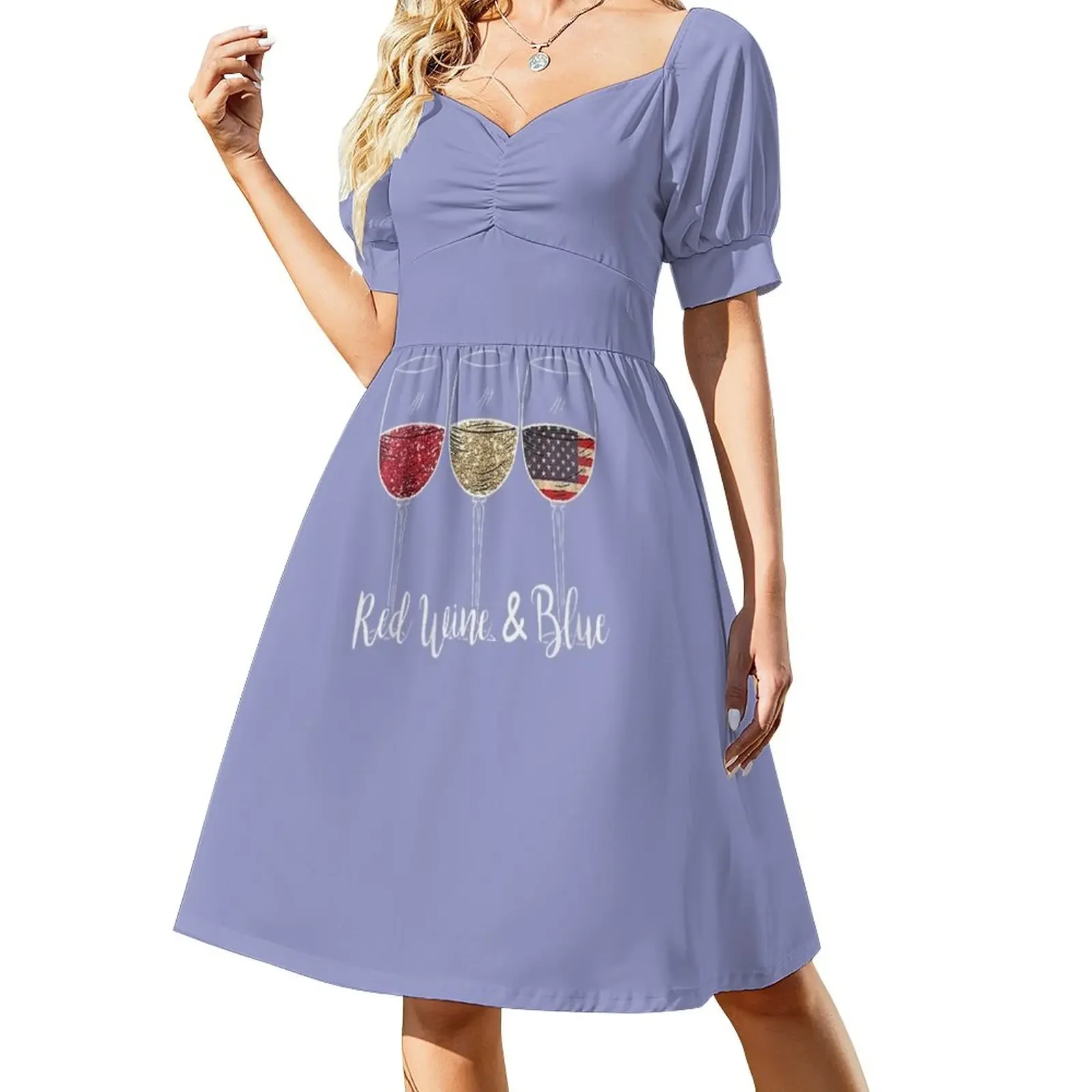 Womens Red Wine & Blue 4Th Of July Wine Red White Blue Wine Glasses V-Neck Short-Sleeved Dress prom clothes Elegant gowns
Womens Red Wine & Blue 4Th Of July Wine Red White Blue Wine Glasses V-Neck Short-Sleeved Dress prom clothes Elegant gowns