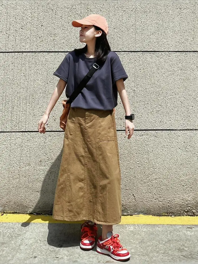 High Waist A-Line Khaki Color Umbrella Skirt Mid-Length American Workwear Skirt Commute Faion Ladies' Casual Skirts
High Waist A-Line Khaki Color Umbrella Skirt Mid-Length American Workwear Skirt Commute Faion Ladies' Casual Skirts