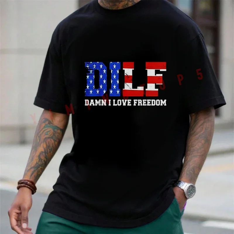 DILF Damn I Love Freedom Funny Patriotic 4th Of July Motorcycle Cotton Tshirt Funny Men Summer Short-Sleeve Top Tees
DILF Damn I Love Freedom Funny Patriotic 4th Of July Motorcycle Cotton Tshirt Funny Men Summer Short-Sleeve Top Tees