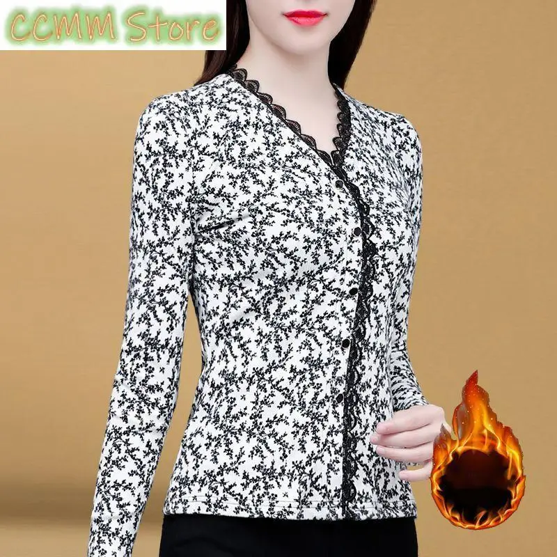 New Office Lady Fashion Long Sleeve T-Shirt Spring Autumn New Versatile V-Neck Women Slim Printed All-match Casual Pulover Tops
New Office Lady Fashion Long Sleeve T-Shirt Spring Autumn New Versatile V-Neck Women Slim Printed All-match Casual Pulover Tops