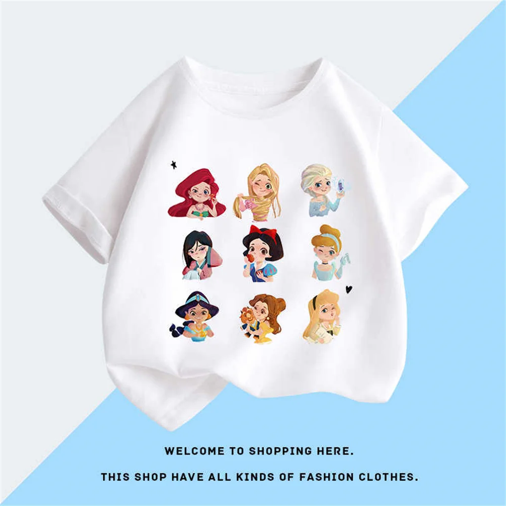 Cute Princess TShirt Disney Super Q Cute Cartoon Princess Print Parent-child Pure Cotton Short-sleeved T-shirts Summer Boys and
Cute Princess TShirt Disney Super Q Cute Cartoon Princess Print Parent-child Pure Cotton Short-sleeved T-shirts Summer Boys and