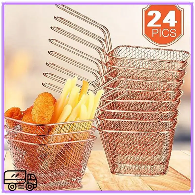 High Quality 24Pcs Mini Square Fry Basket Stainless Steel French Fry Holder Deep Fry Basket Mesh Food Basket With Handles Durabl
High Quality 24Pcs Mini Square Fry Basket Stainless Steel French Fry Holder Deep Fry Basket Mesh Food Basket With Handles Durabl