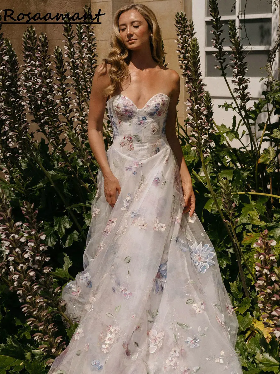 Colorful Floral Printing A-Line Wedding Dresses Sweetheart Detachable Sleeve Customized Country Bridal Gowns
Colorful Floral Printing A-Line Wedding Dresses Sweetheart Detachable Sleeve Customized Country Bridal Gowns