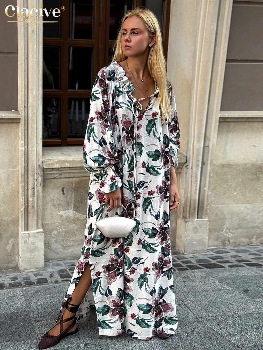 Clacive Fashion Loose Print Women's Dress 2025 Elegant Long Sleeve Ankle Length Dresses Vintage Classic Lace-Up Female Dress
Clacive Fashion Loose Print Women's Dress 2025 Elegant Long Sleeve Ankle Length Dresses Vintage Classic Lace-Up Female Dress