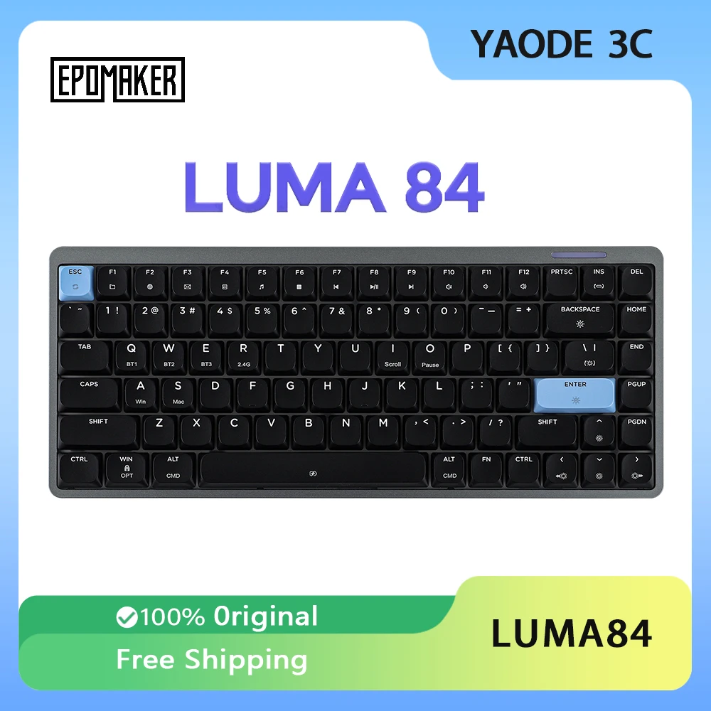 EPOMAKER LUMA84 QMK/VIA 75% раскладка Прокладка с возможностью горячей замены 2,4 ГГц Bluetooth Трехрежимная алюминиевая механическая клавиатура Офисный светильник Портативный
EPOMAKER LUMA84 QMK/VIA 75% раскладка Прокладка с возможностью горячей замены 2,4 ГГц Bluetooth Трехрежимная алюминиевая механическая клавиатура Офисный светильник Портативный