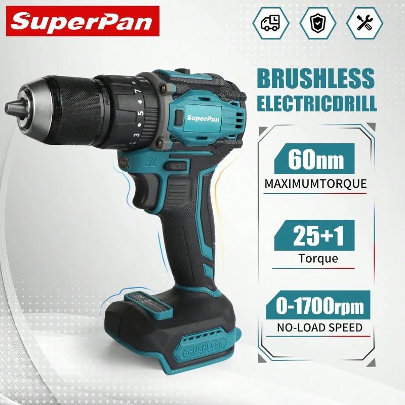 SuperPan Electric Drill Driver Bare Unit with Screwdriver Bits, Cordless Brushless Power Tool for Professional & DIY Use
SuperPan Electric Drill Driver Bare Unit with Screwdriver Bits, Cordless Brushless Power Tool for Professional & DIY Use