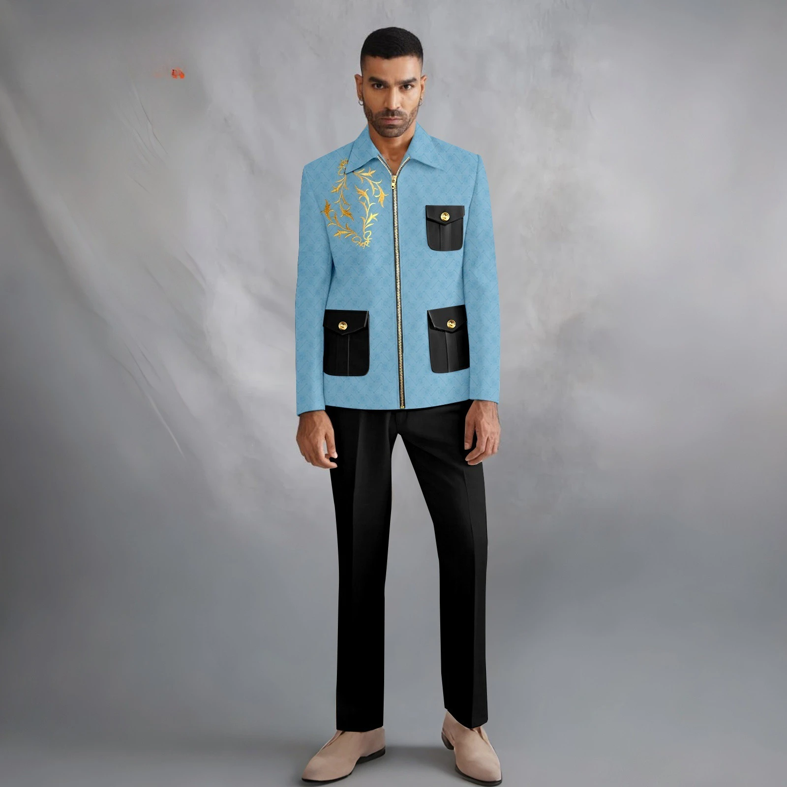 Indian Style Men's Suit 2-piece Suit Navy Blue Groom Wedding Tuxedo Blazer Single-breasted Long Jacket XXS-6XL Clothes for Men
Indian Style Men's Suit 2-piece Suit Navy Blue Groom Wedding Tuxedo Blazer Single-breasted Long Jacket XXS-6XL Clothes for Men
