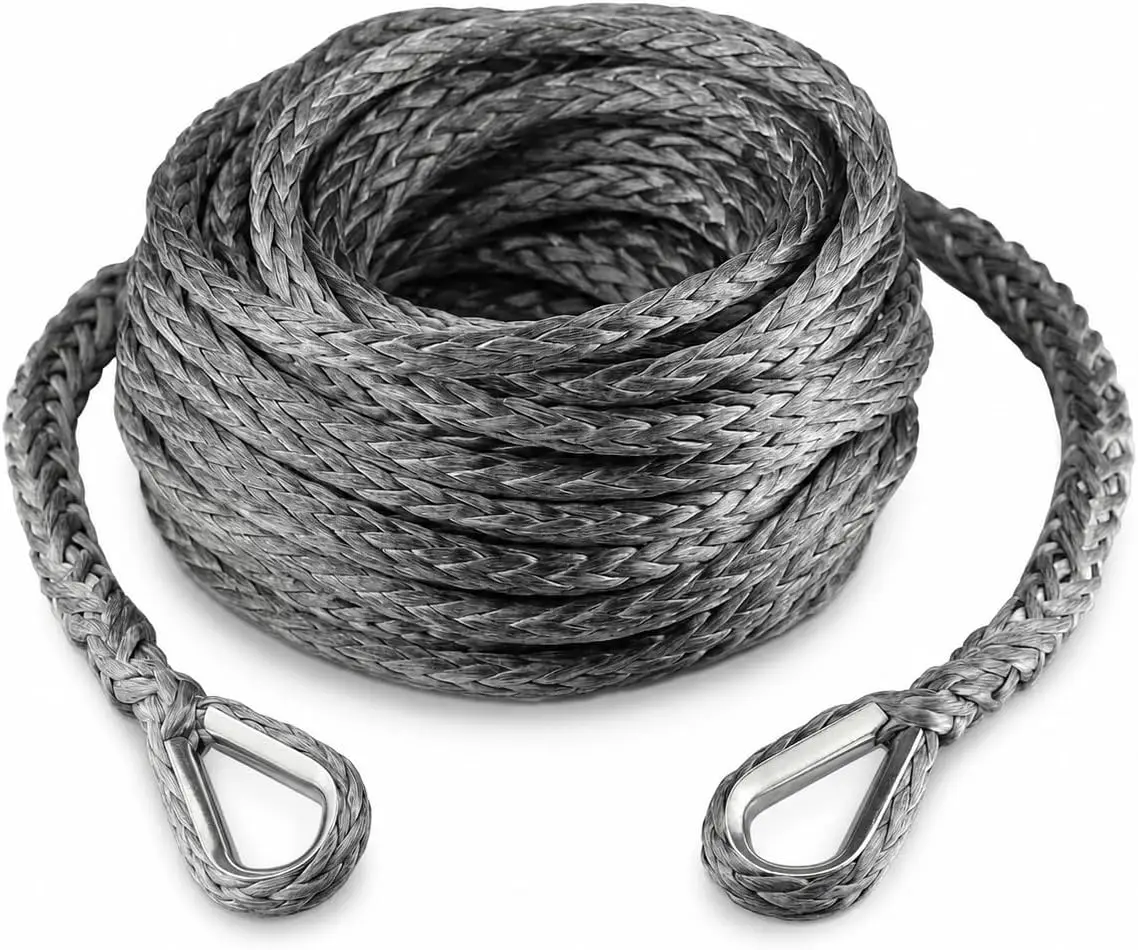 Synthetic Winch Extension Rope 26,500 Lbs for Off Road Vehicle, 3/8" x 92 Ft Gray
Synthetic Winch Extension Rope 26,500 Lbs for Off Road Vehicle, 3/8" x 92 Ft Gray