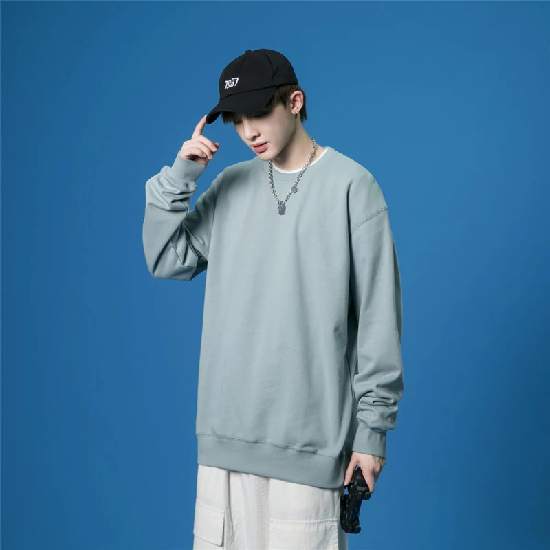 Heavyweight Long Sleeve round Neck Sweatshirt Pure Cotton Loose Fit Shoulder Style Men's Women's Color Base Shirt Winter
Heavyweight Long Sleeve round Neck Sweatshirt Pure Cotton Loose Fit Shoulder Style Men's Women's Color Base Shirt Winter
