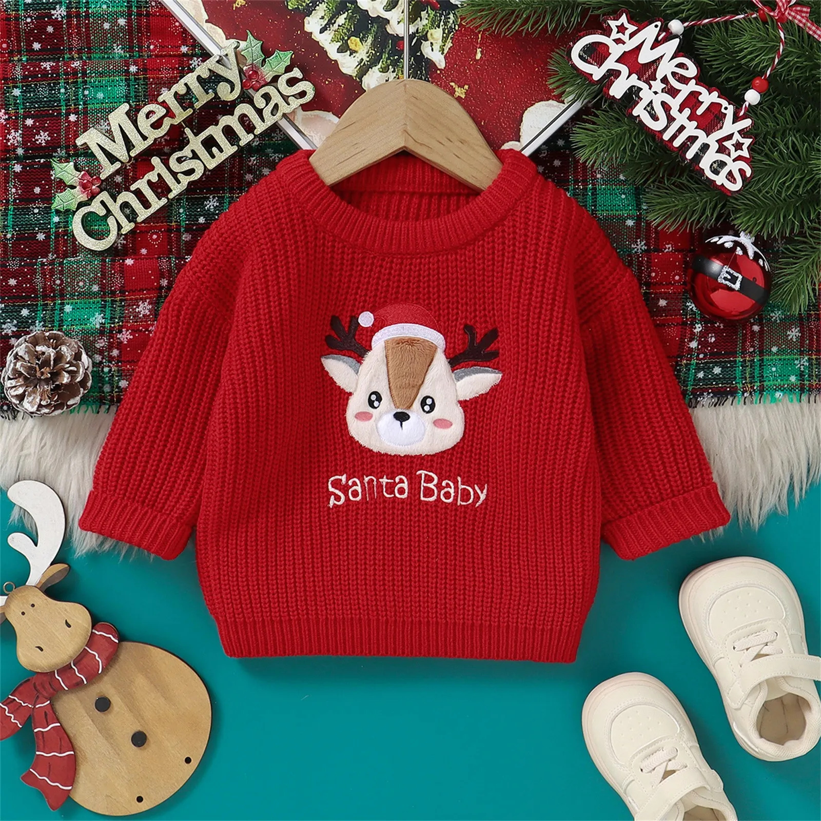 Christmas Baby Girls Knitwear Clothes Kids Xmas Print Sweaters Thicken Warm Winter Children Girl Pullover Long Sleeve Outerwear
Christmas Baby Girls Knitwear Clothes Kids Xmas Print Sweaters Thicken Warm Winter Children Girl Pullover Long Sleeve Outerwear